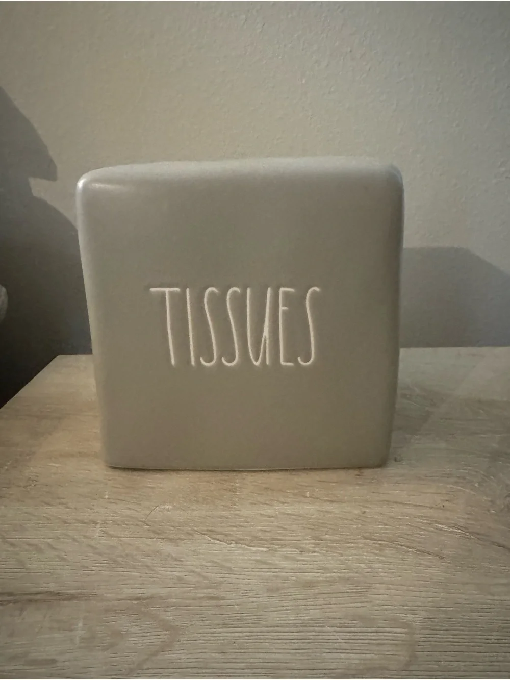 Rae Dunn Ceramic Tissue Box Cover - Gray